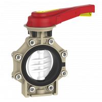 Praher_K4_butterfly_valve_LugType_PVDF_hand_lever
